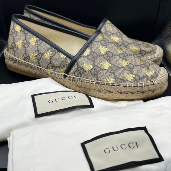 GUCCI Bee GG Supreme Espadrilles | EU 37 - NEW, Never Worn - Picture 2 of 12